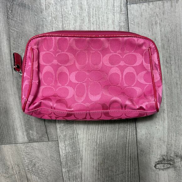 Y2K Coach Pink Monogrammed Cosmetic Bag - Picture 2 of 4